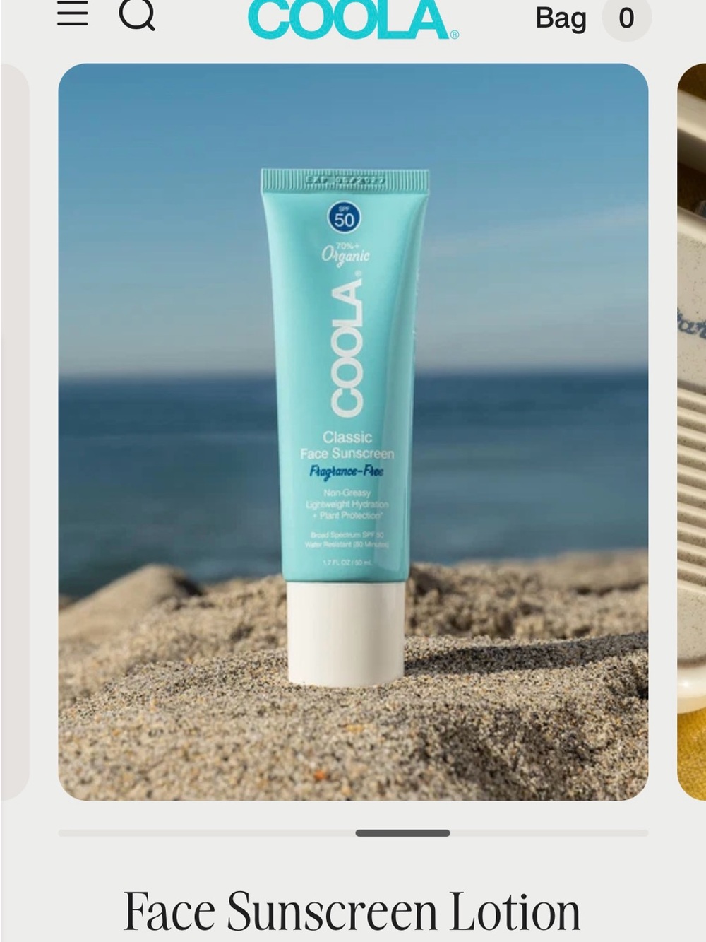 COOLA Classic Face Sunscreen SPF 50